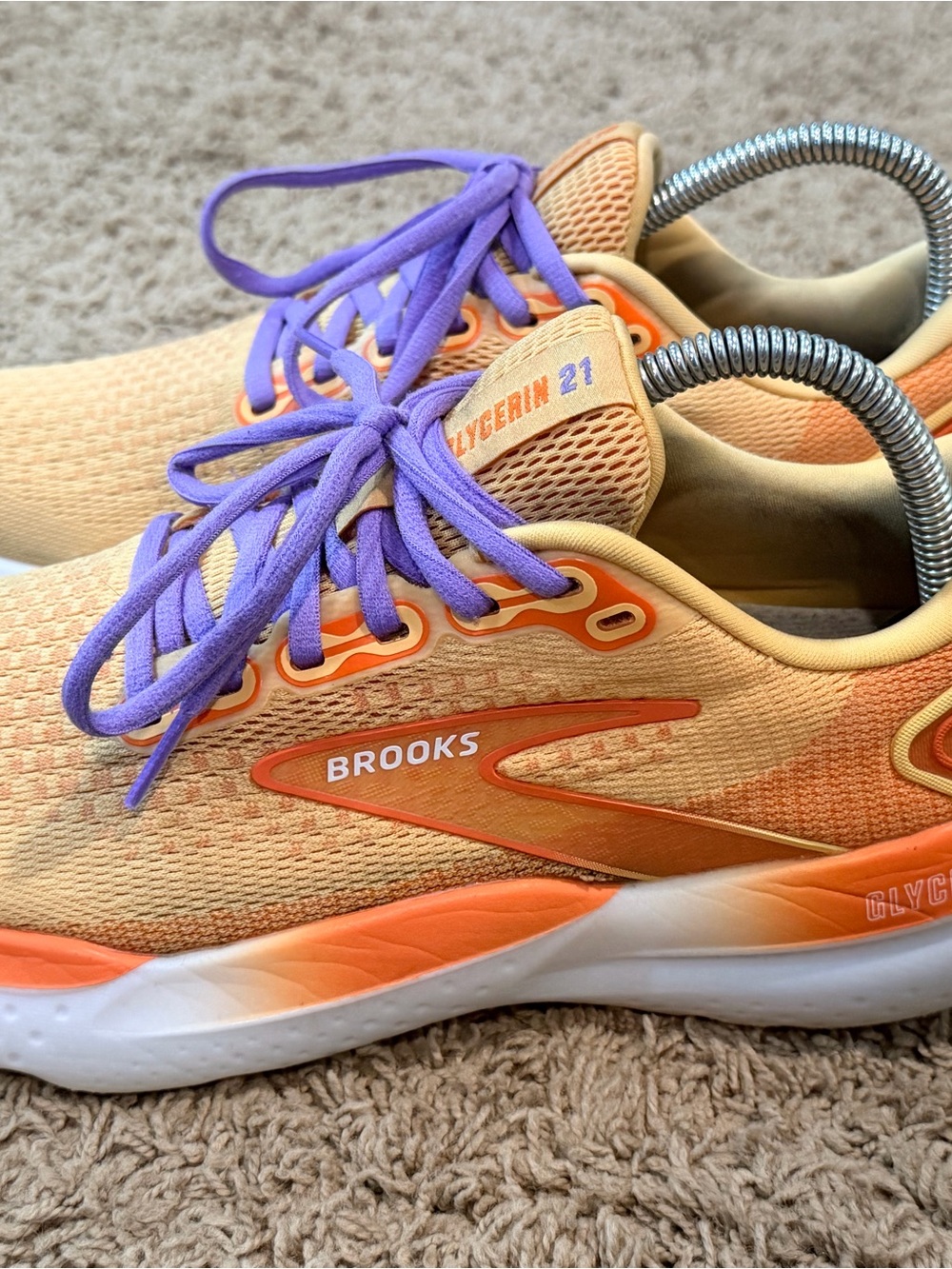 Brooks Glycerin 21, Sunburst/Nasturtium/Purple Size 9 Women's
